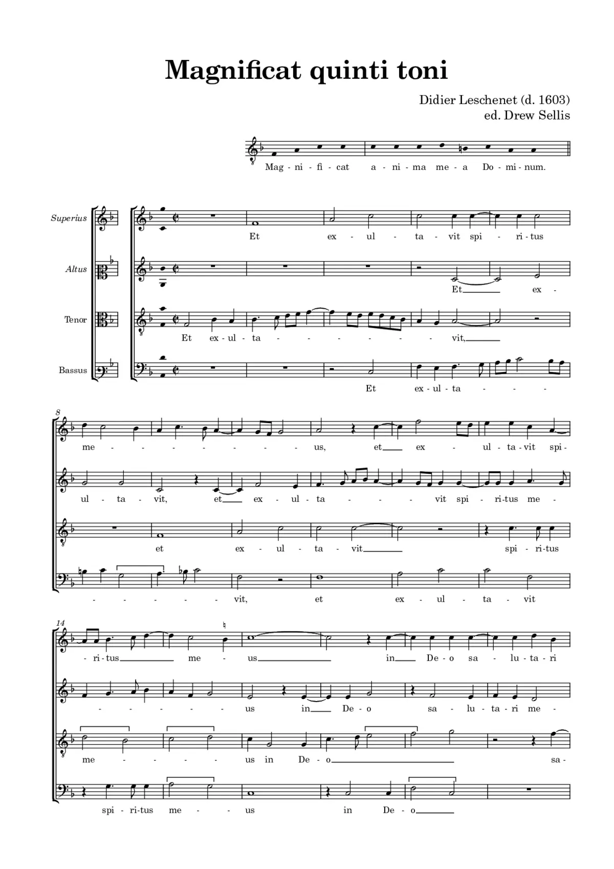 Magnificat quinti toni - Page 1