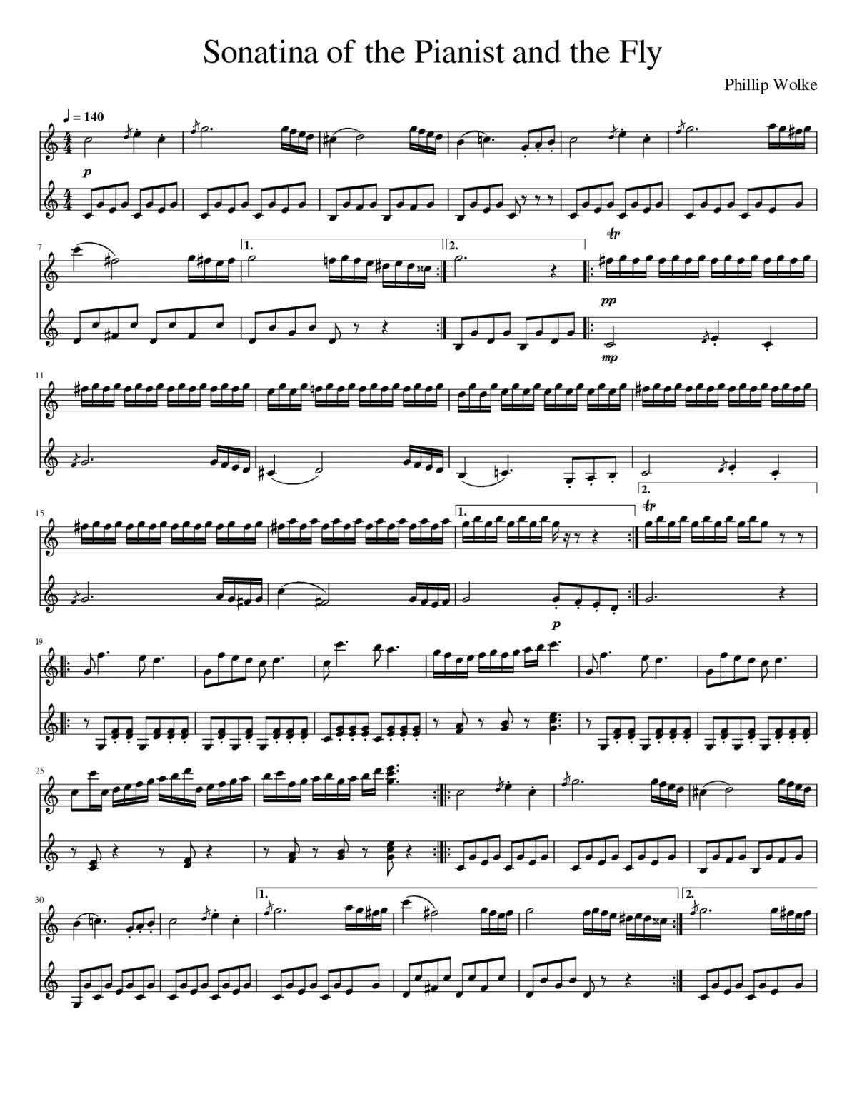 Sonatina of the Pianist and the Fly - Page 1
