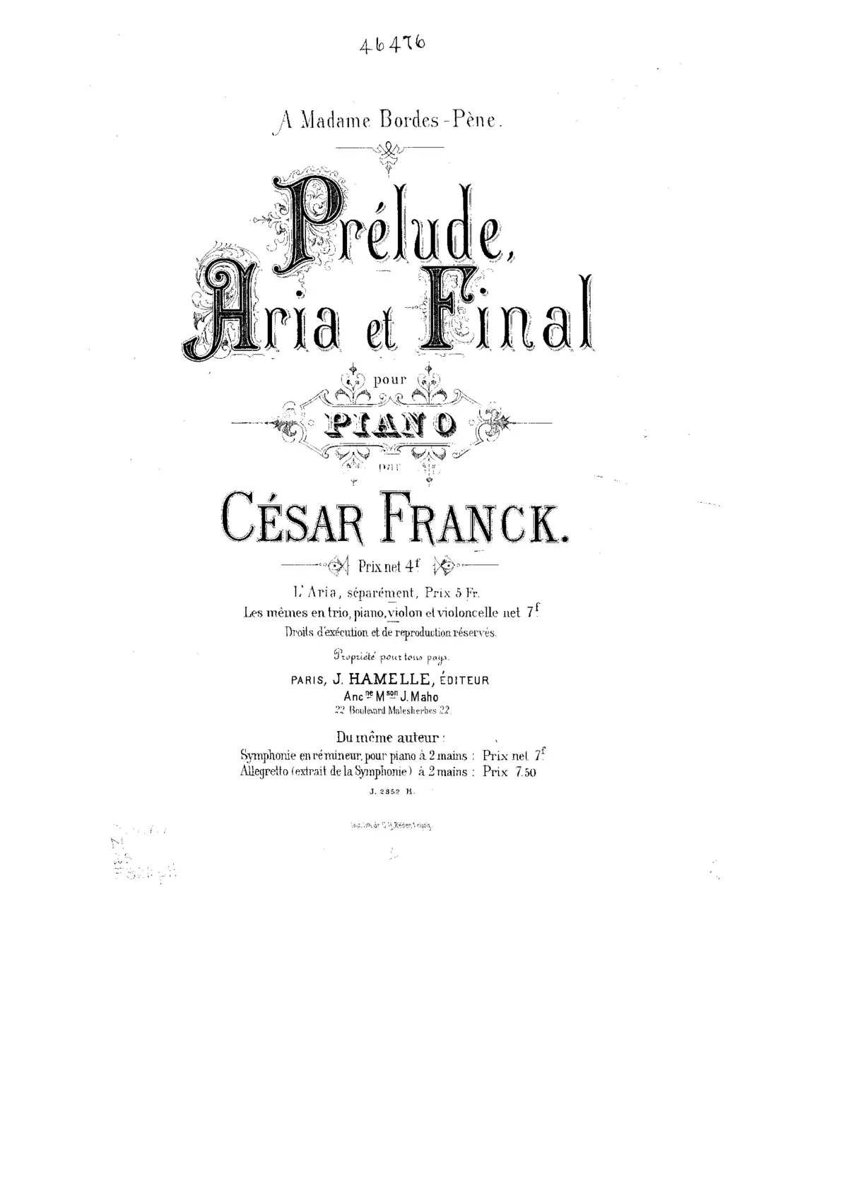 Prelude, Aria et Final - Page 1