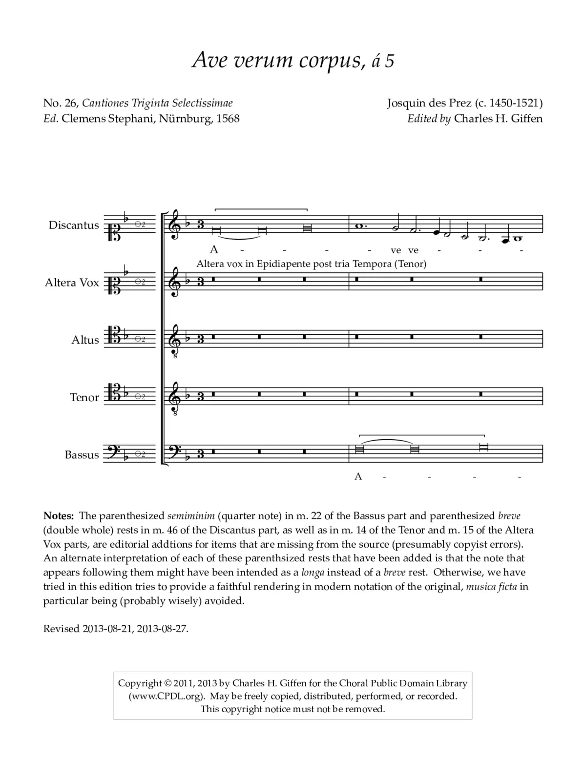 Ave verum corpus, a 5 - Page 1