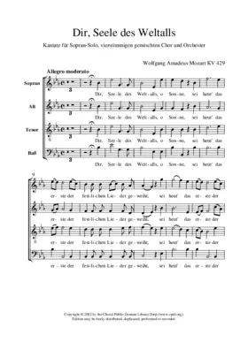 Dir, Seele des Weltalls, KV 429 (vocal parts)