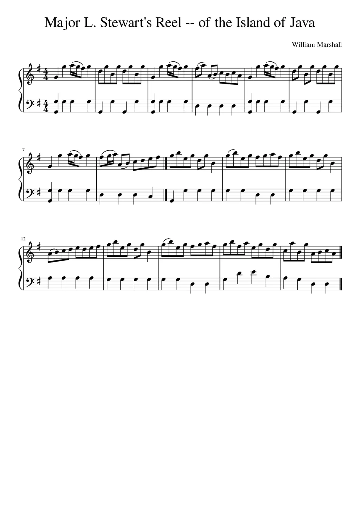 Major L. Stewart's Reel -- of the Island of Java - Page 1