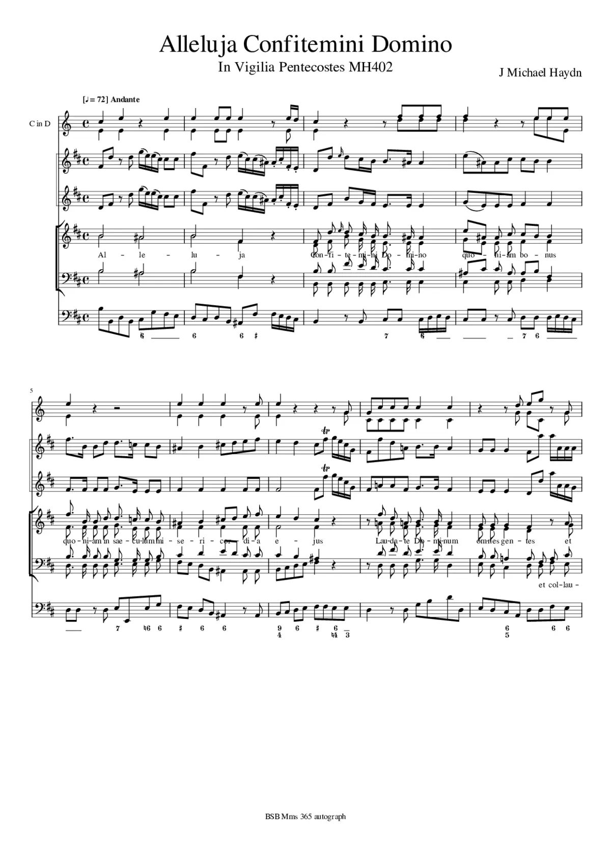 Alleluja Confitemini Domino, MH 402 - Page 1