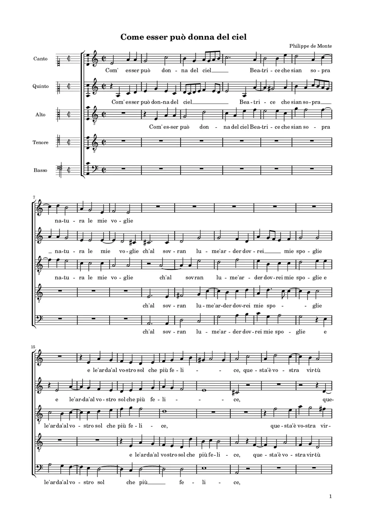 Come esser può donna del ciel - Page 1