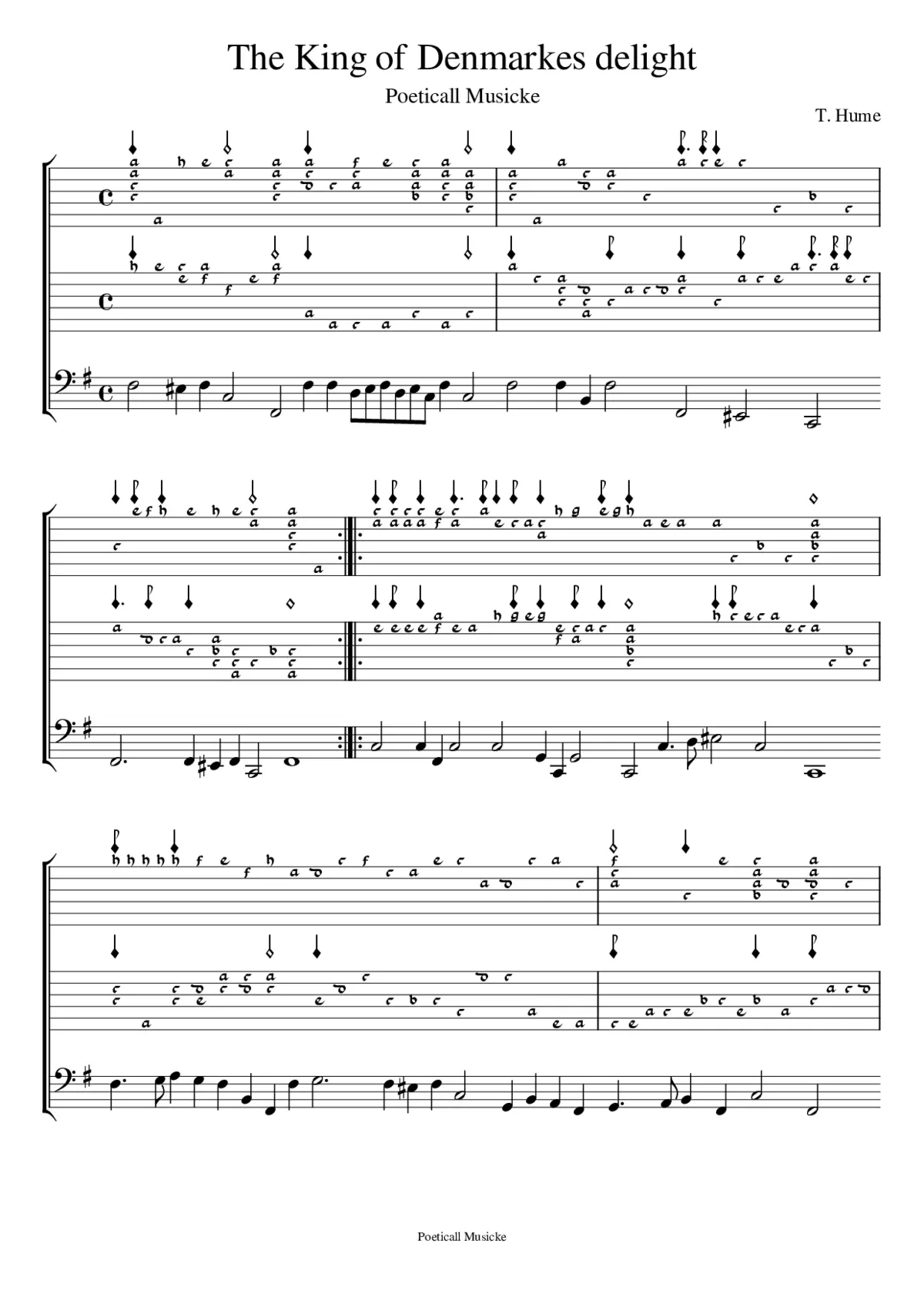 The King of Denmarkes delight - Tobias Hume - Page 1