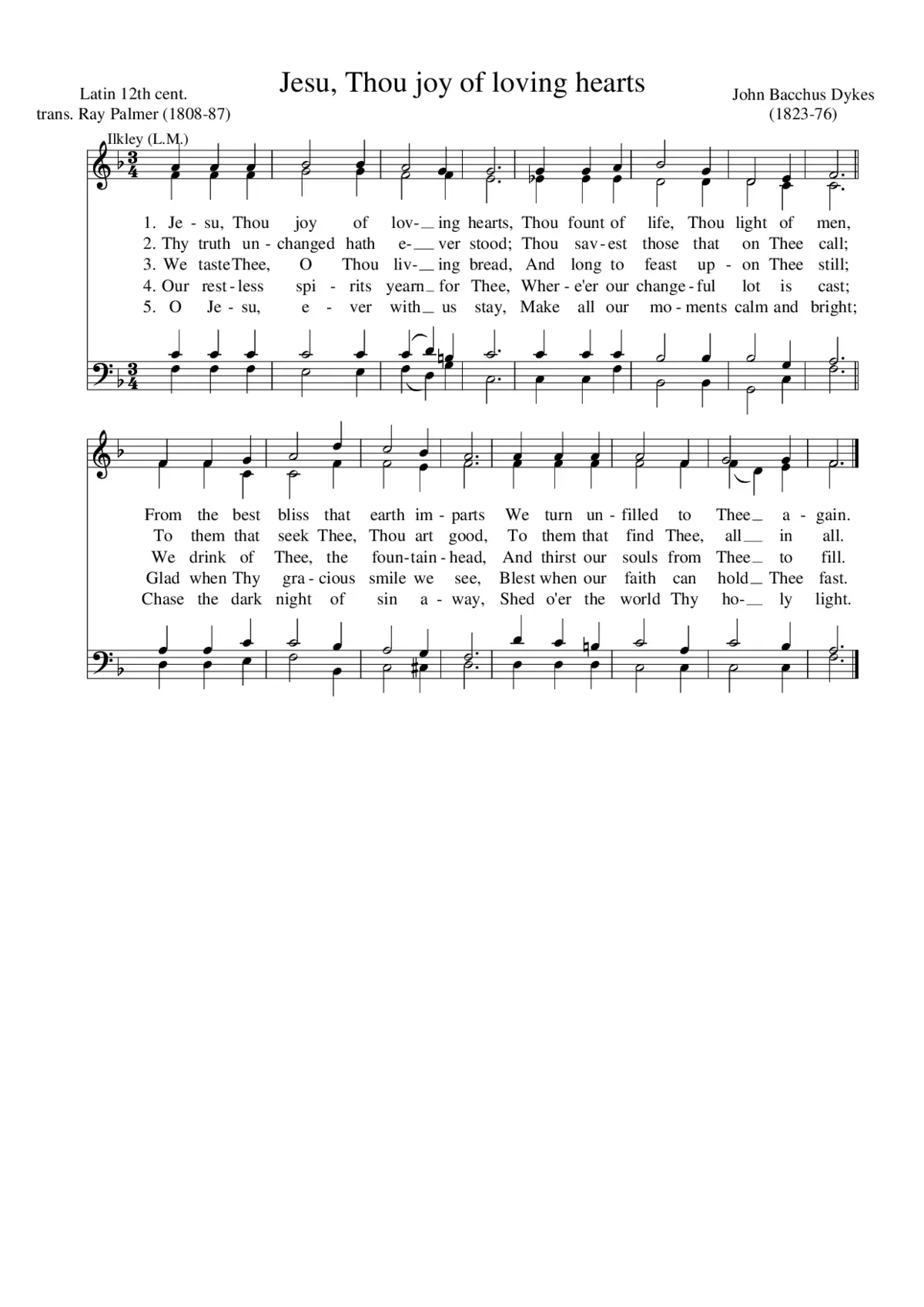 Jesu, Thou joy of loving hearts - Page 1