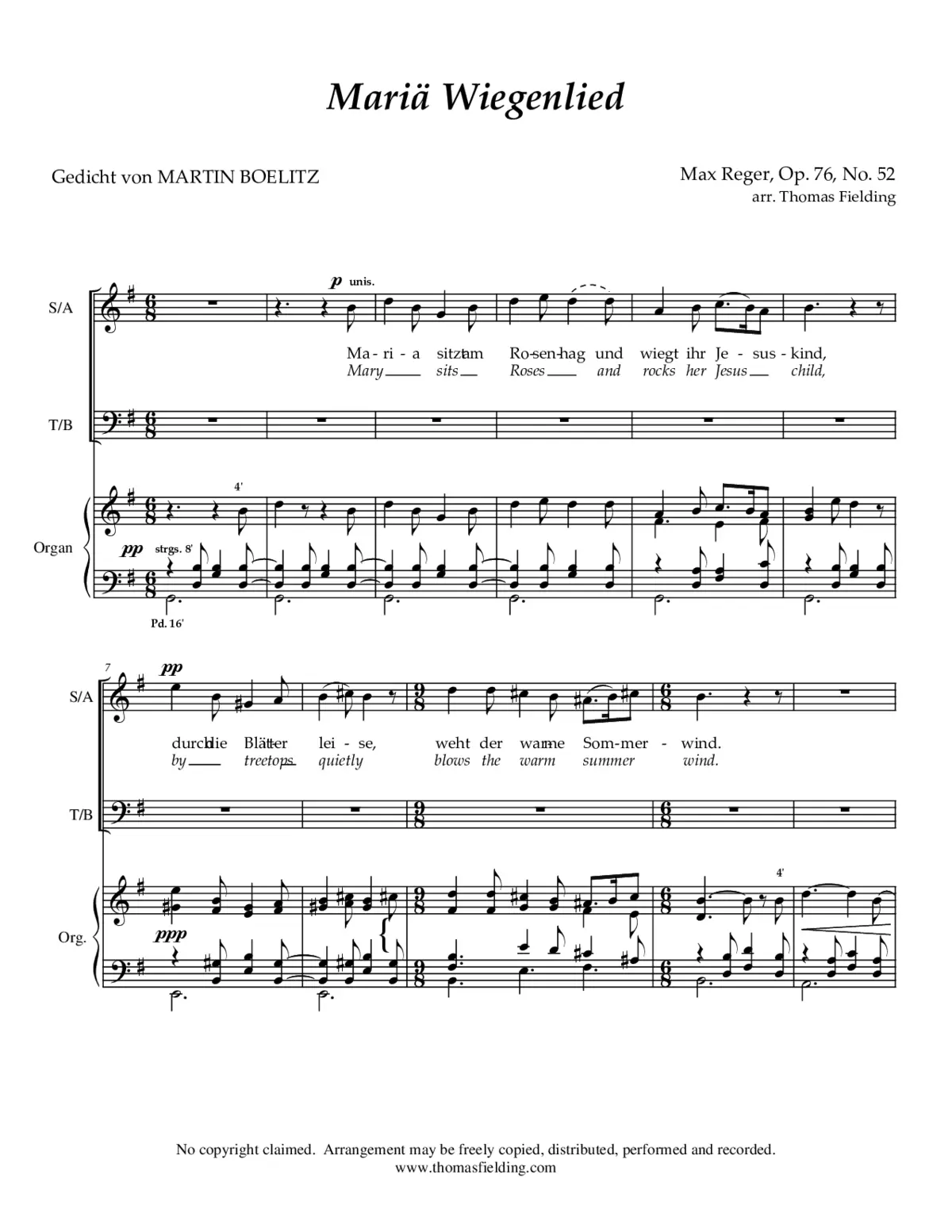 Maria Wiegenlied, Op. 76, No. 52 - Page 1