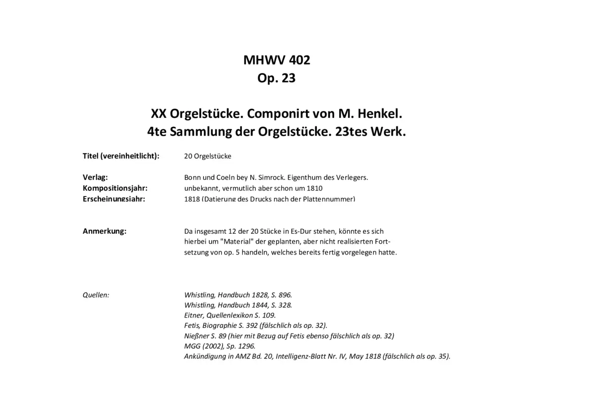 XX Orgelstücke - Page 1