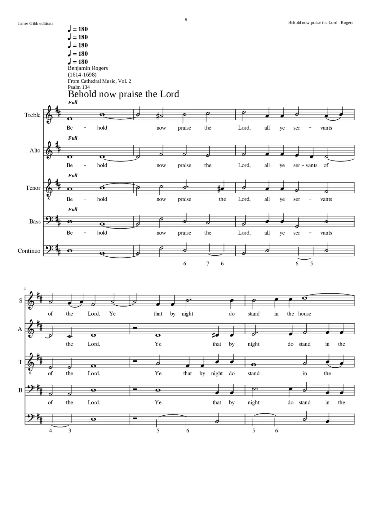 Behold now praise the Lord - Page 1