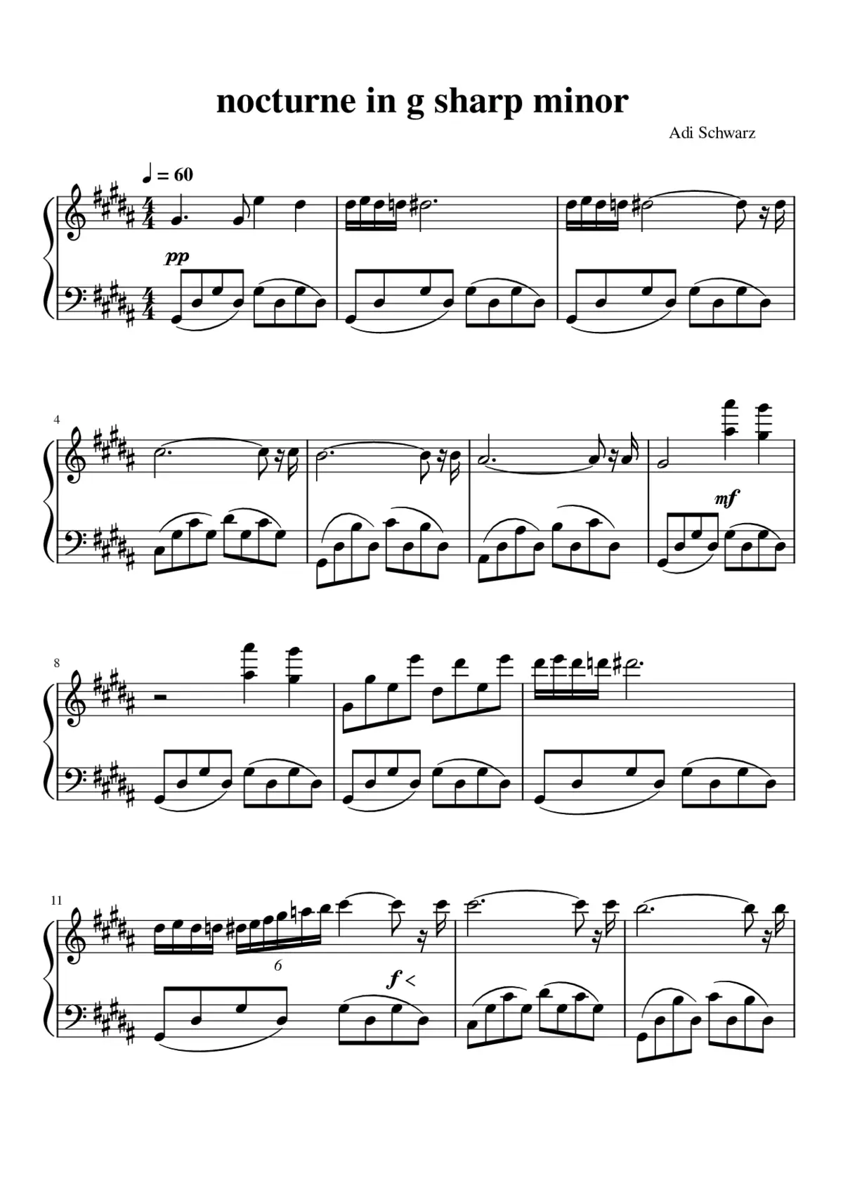 Nocturne in G sharp minor by Adi Schwarz - Page 1