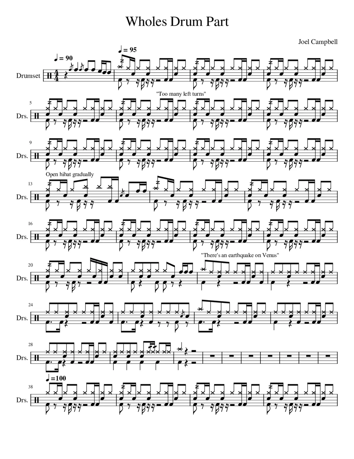 Venus Drum Part - Page 1