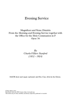 Magnificat and Nunc dimittis in F major, Op. 36