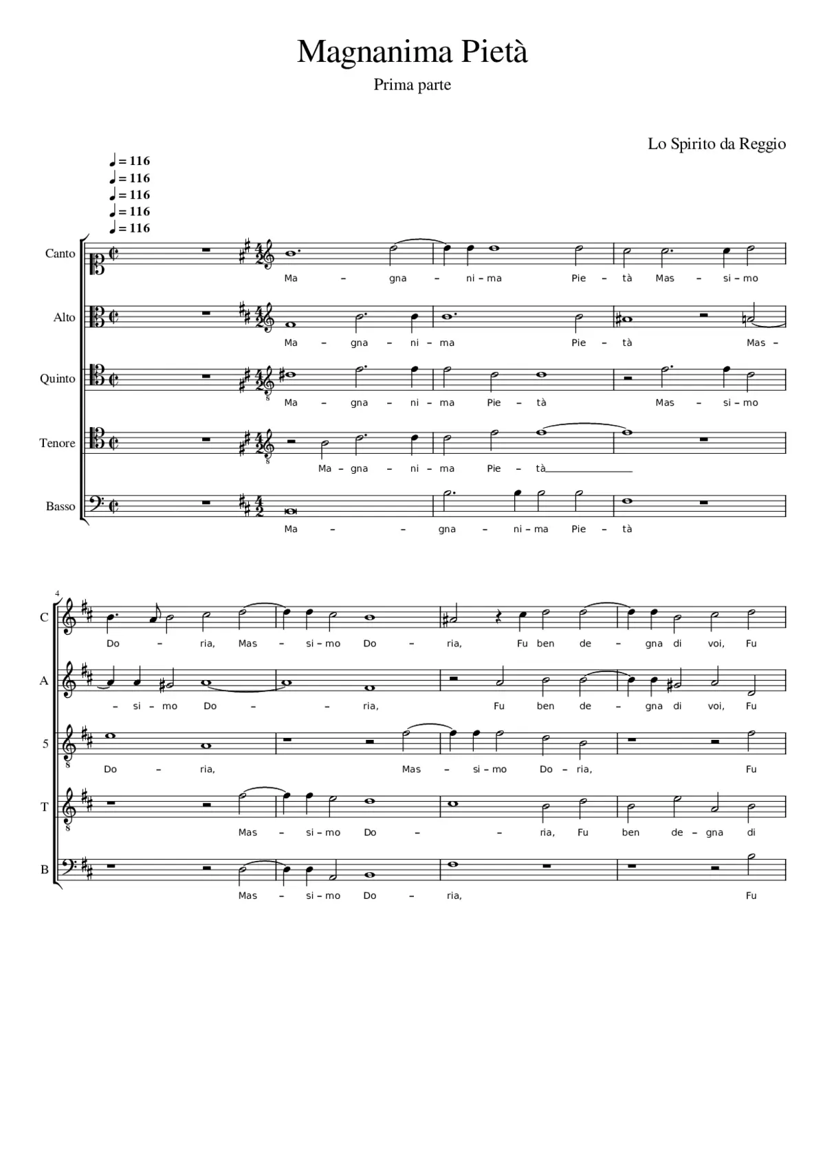 Magnanima pietà - Page 1
