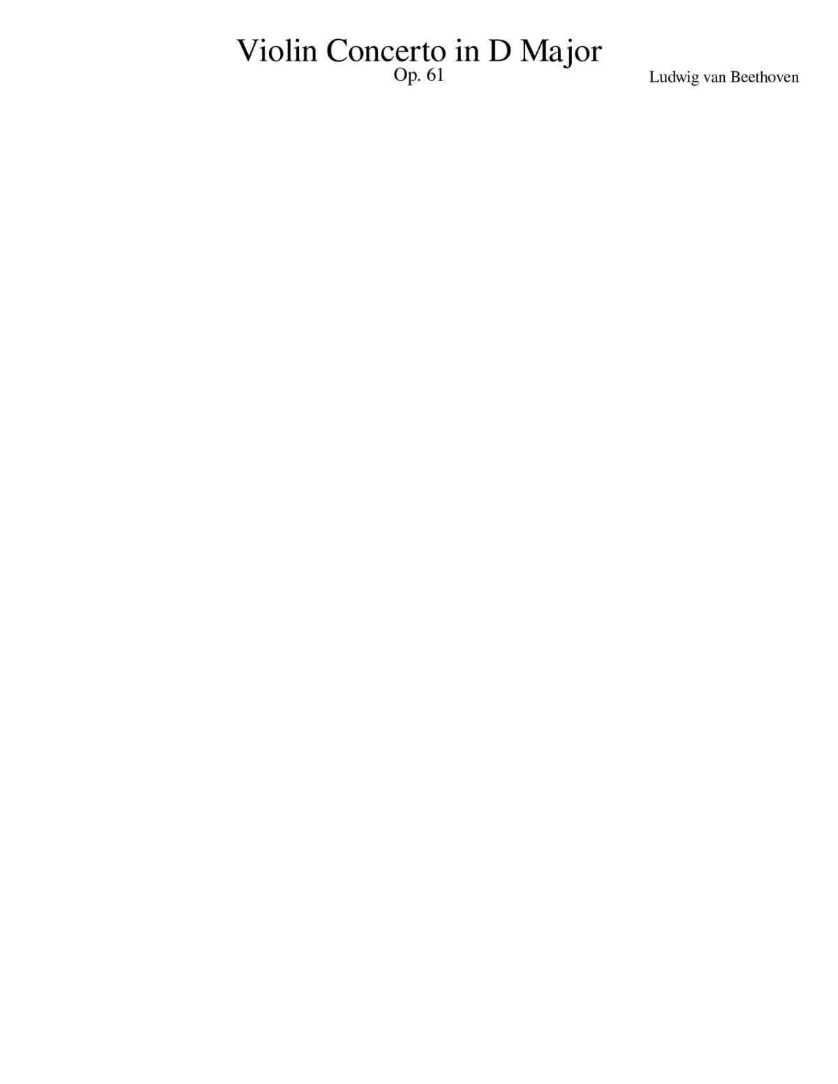 Violin Concerto in D major Op.61 - Page 1