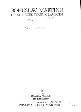 2 Pieces pour clavecin