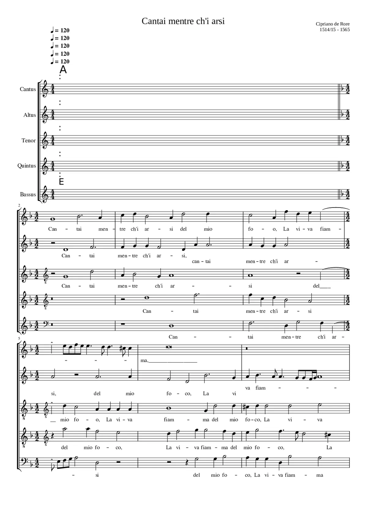 Cantai mentre ch'i arsi - Page 1