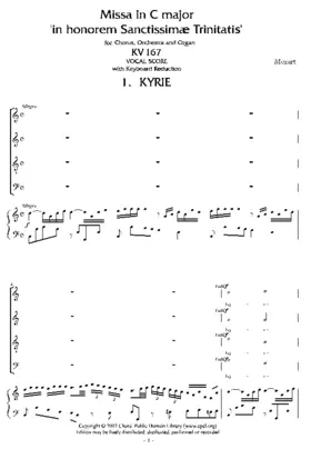Missa in C major (in honorem Sanctissimae Trinitatis), KV 167