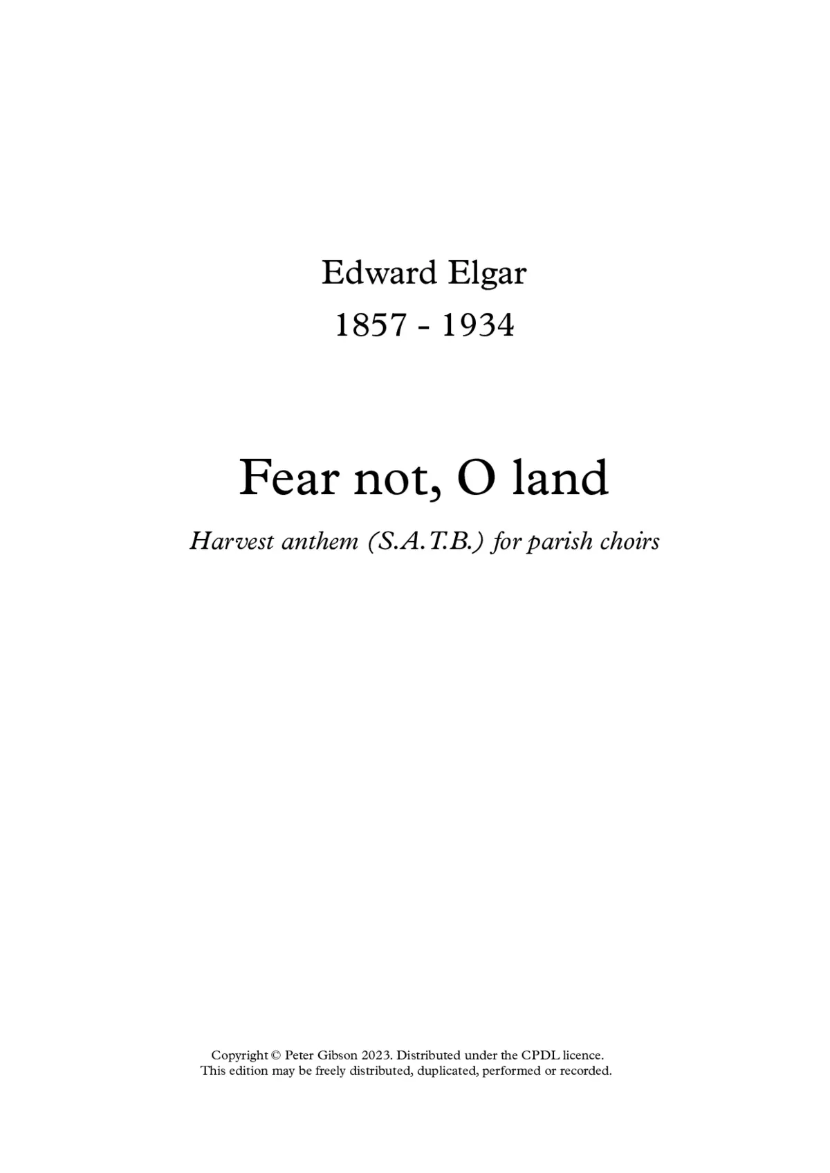 Fear not, O land - Page 1