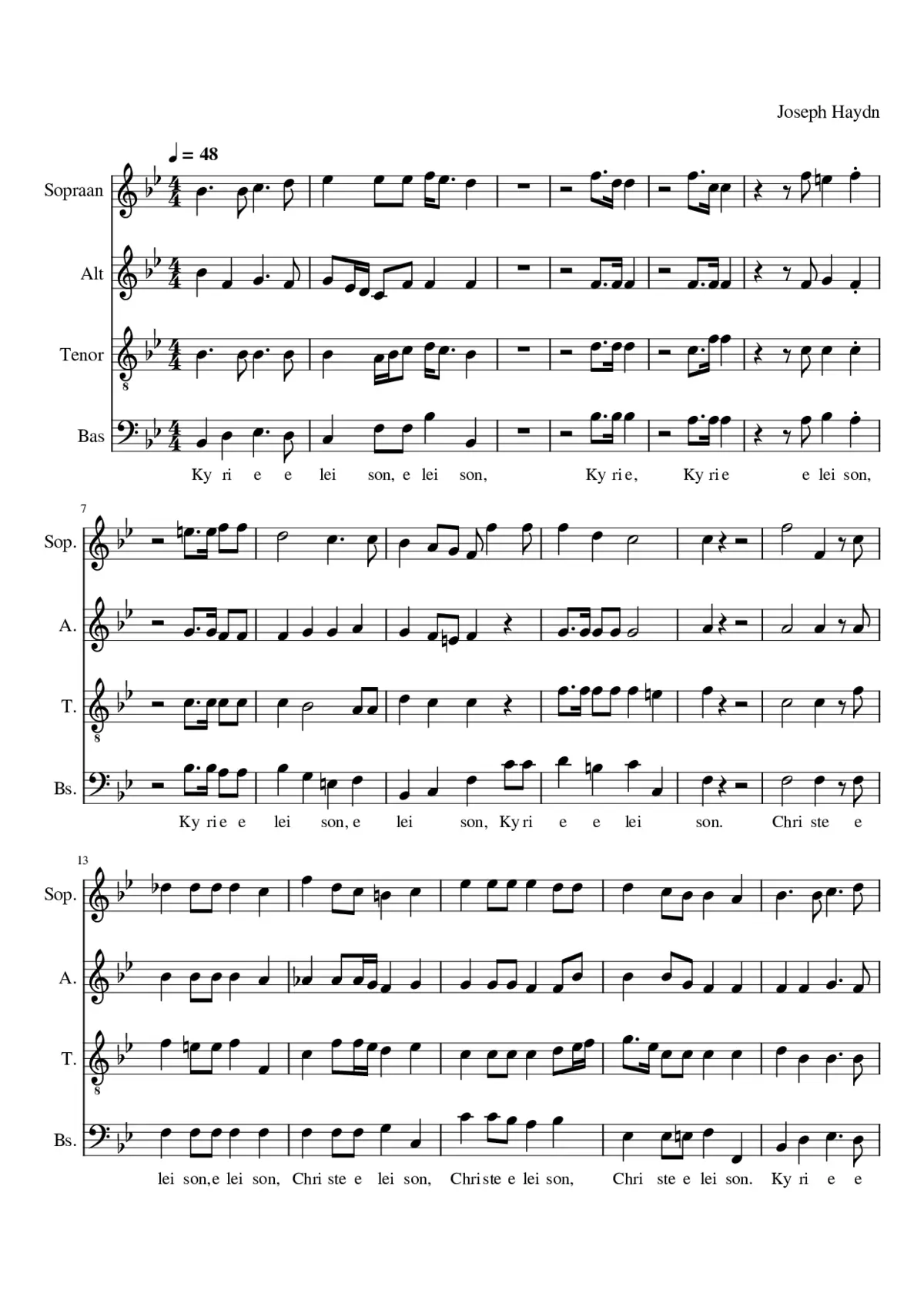 Kyrie (Misa Brevis Joannis de Deo) - Page 1