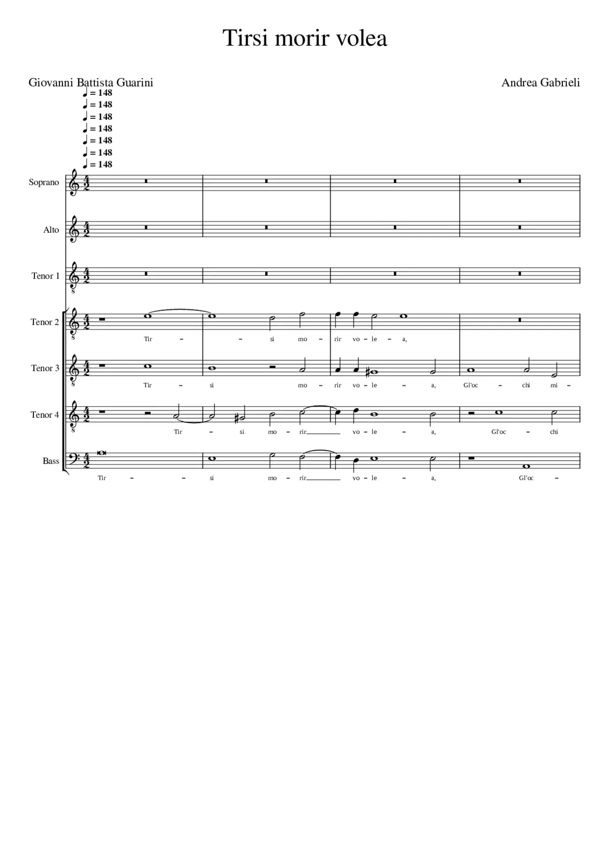 Tirsi morir volea - Page 1