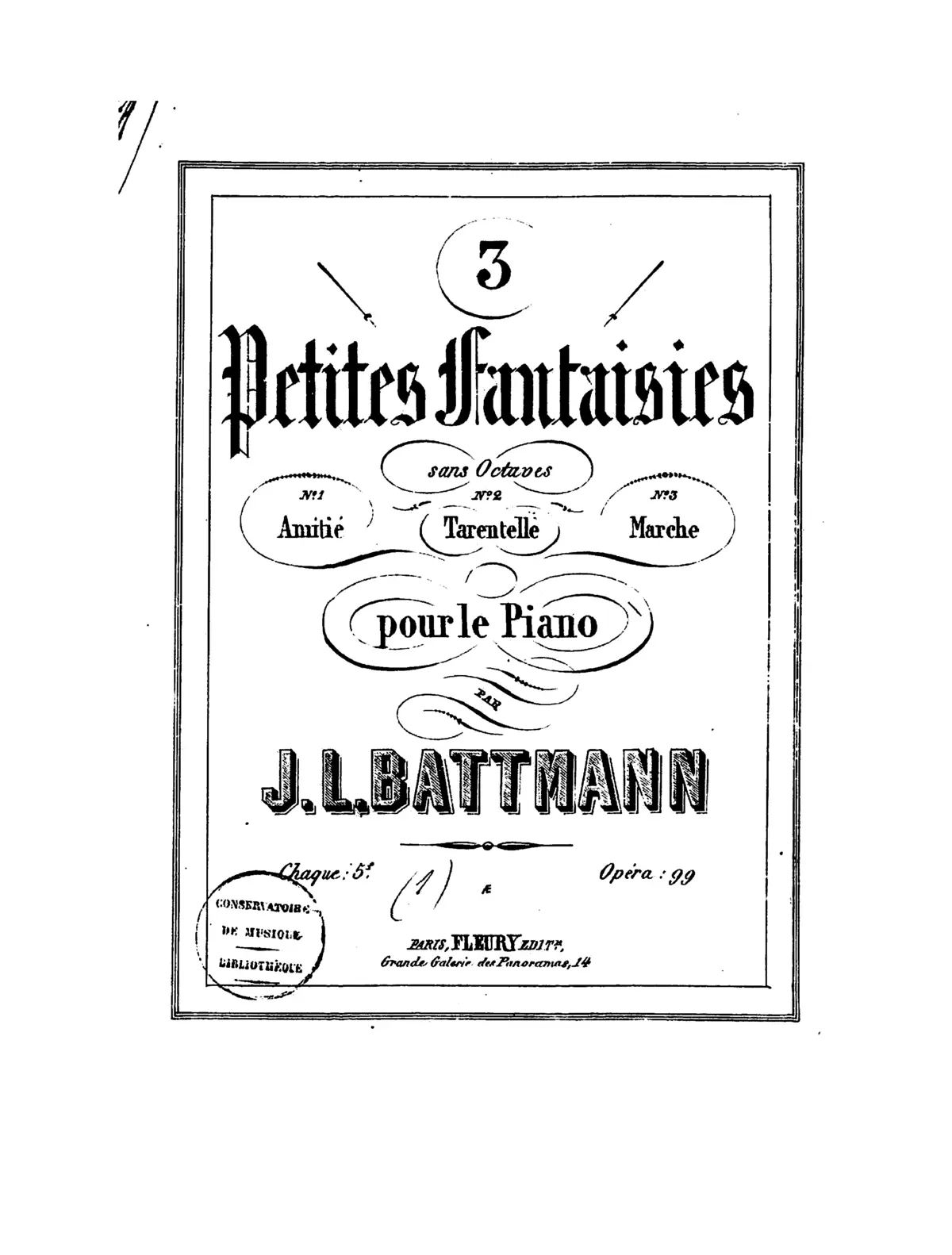 Trois petites fantaisies sans octaves - Page 1