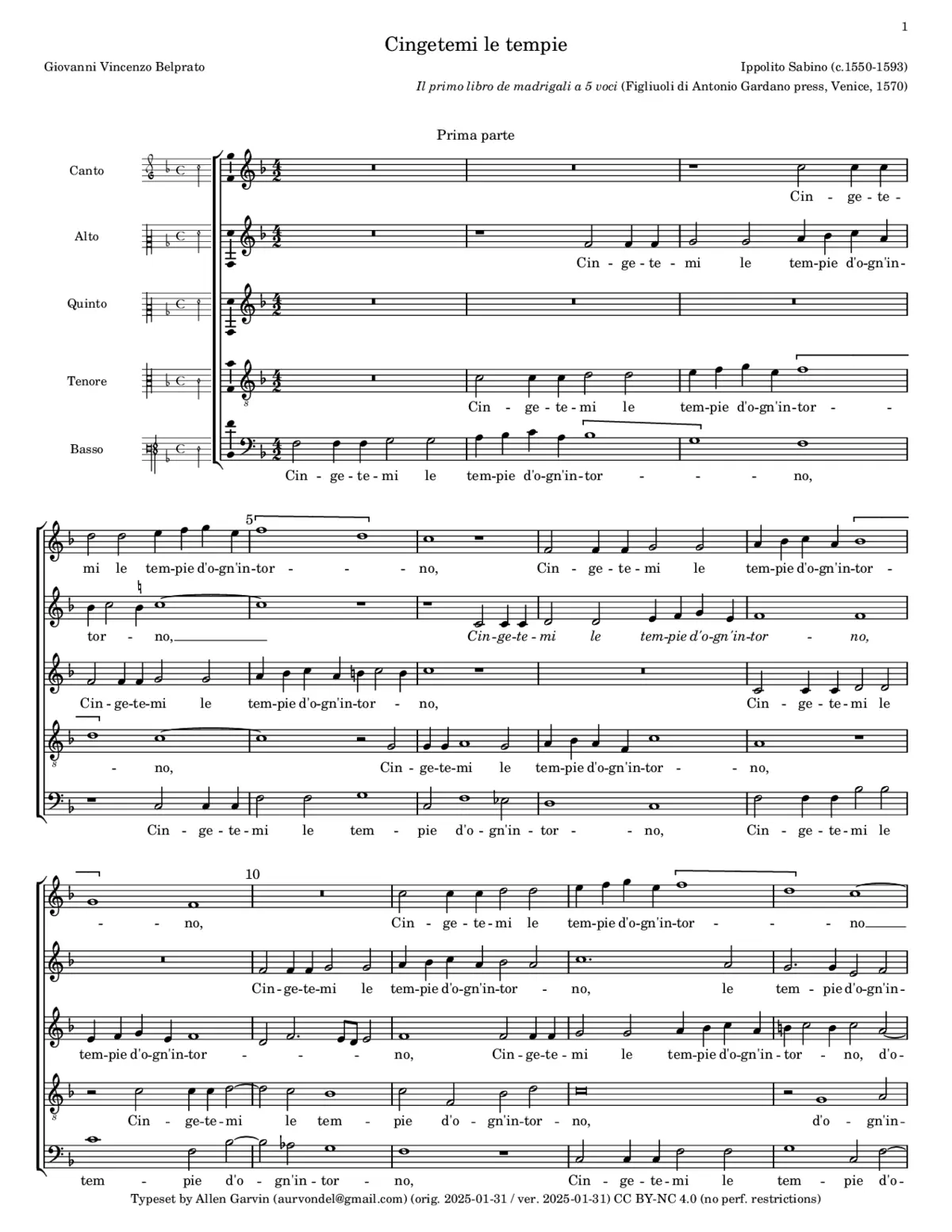 Cingetemi le tempie - Page 1