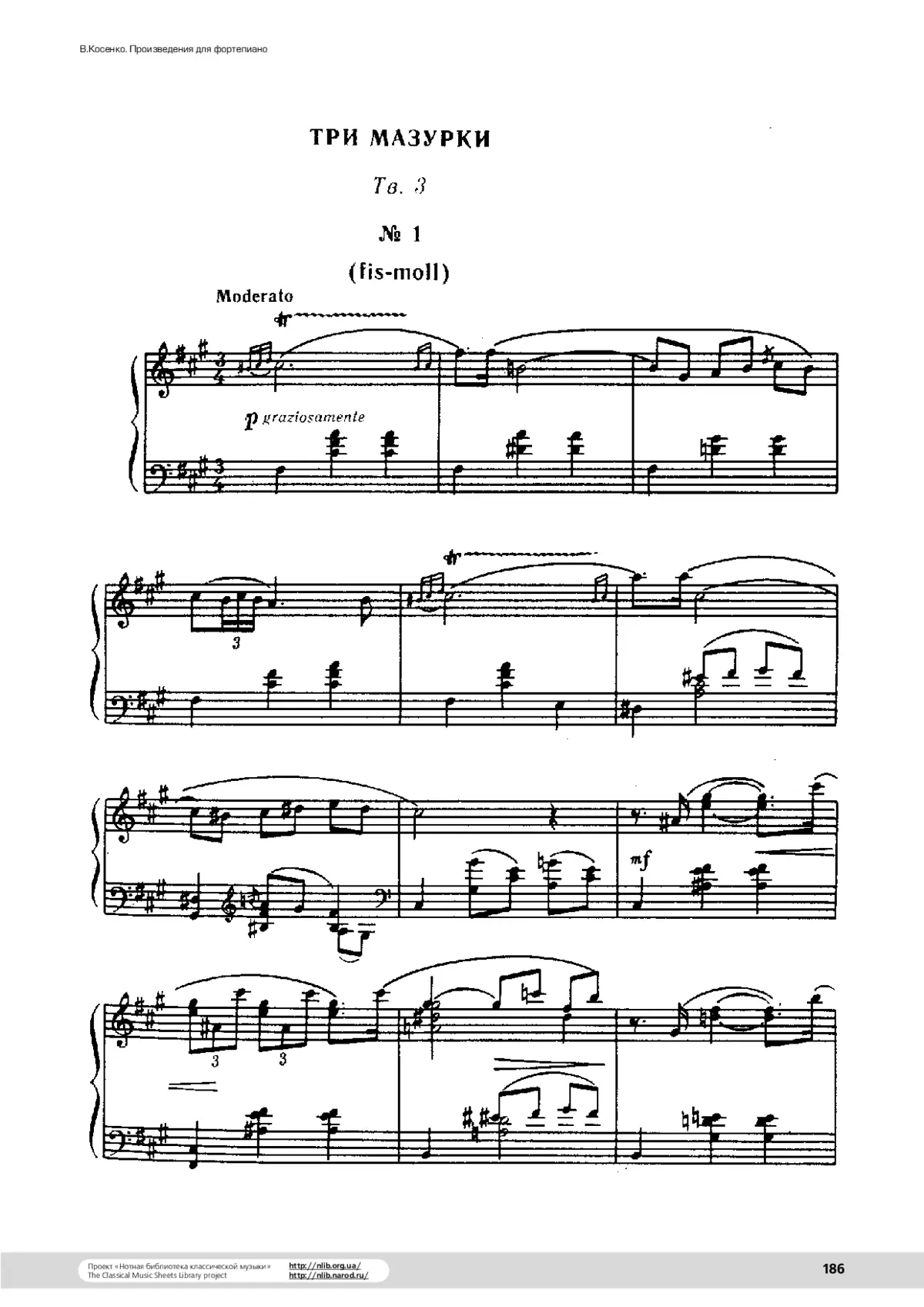 3 Mazurkas for Piano - Page 1