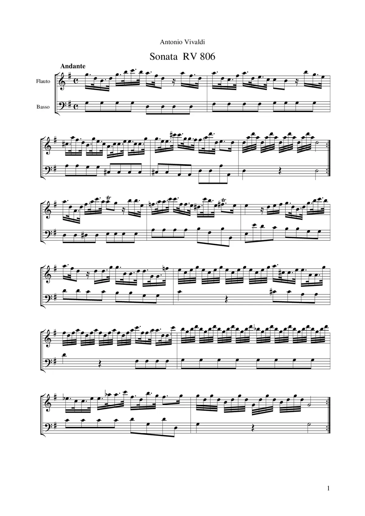 Recorder Sonata in G major - Page 1