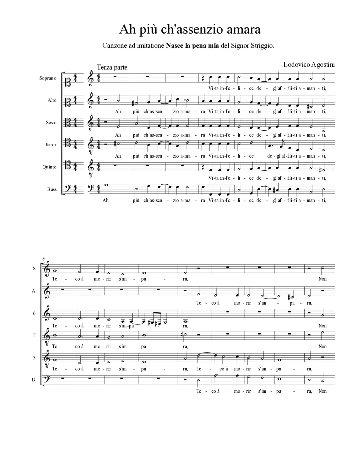 Ah più ch'assenzio amara - Page 1