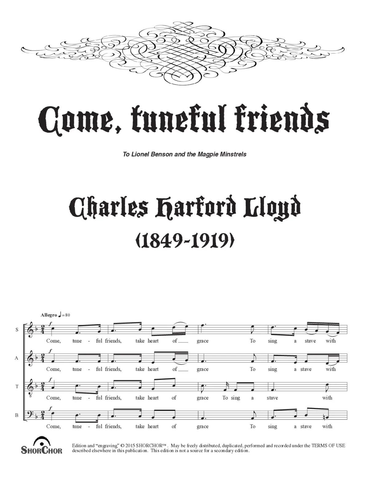 Come, tuneful friends - Page 1