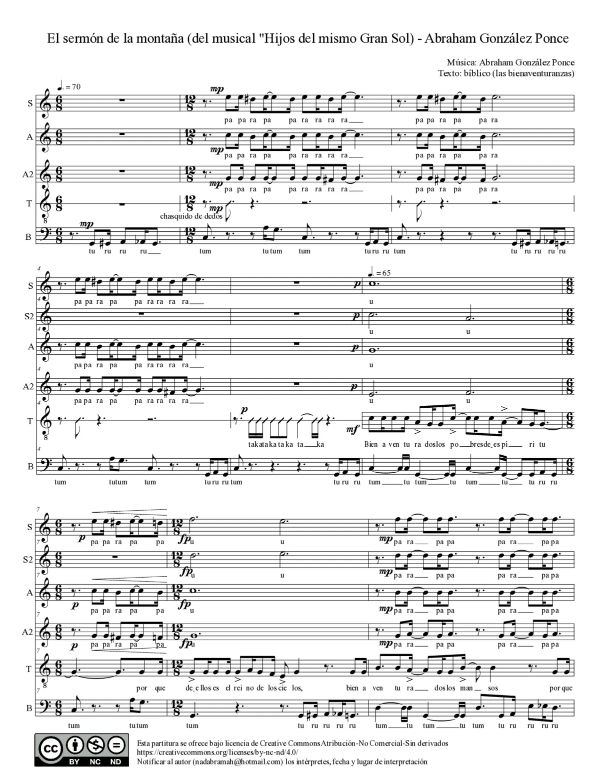 El sermón de la montaña (Las bienaventuranzas) - Page 1