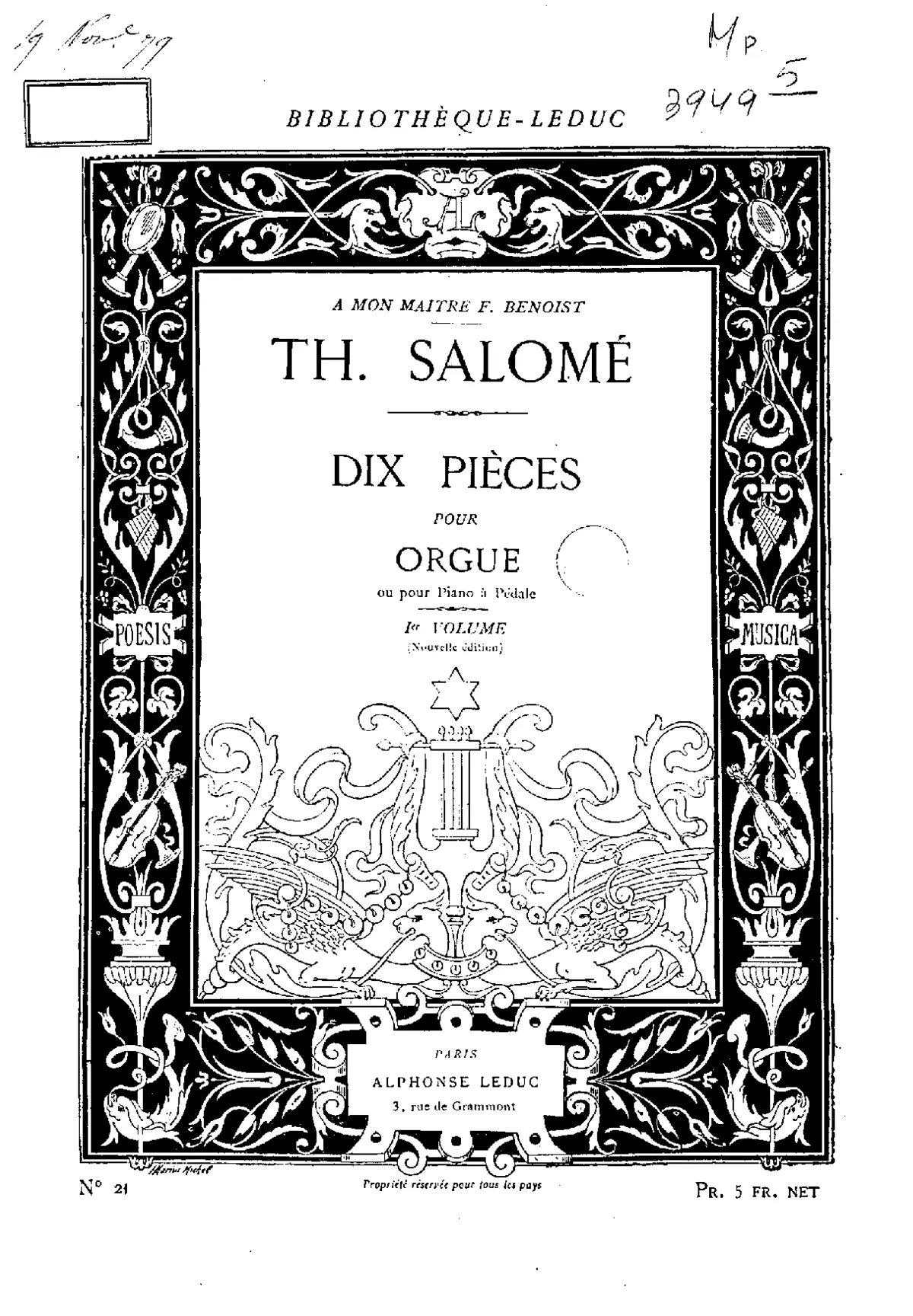 Dix morceaux pour grand orgue ou piano à pédales - Page 1
