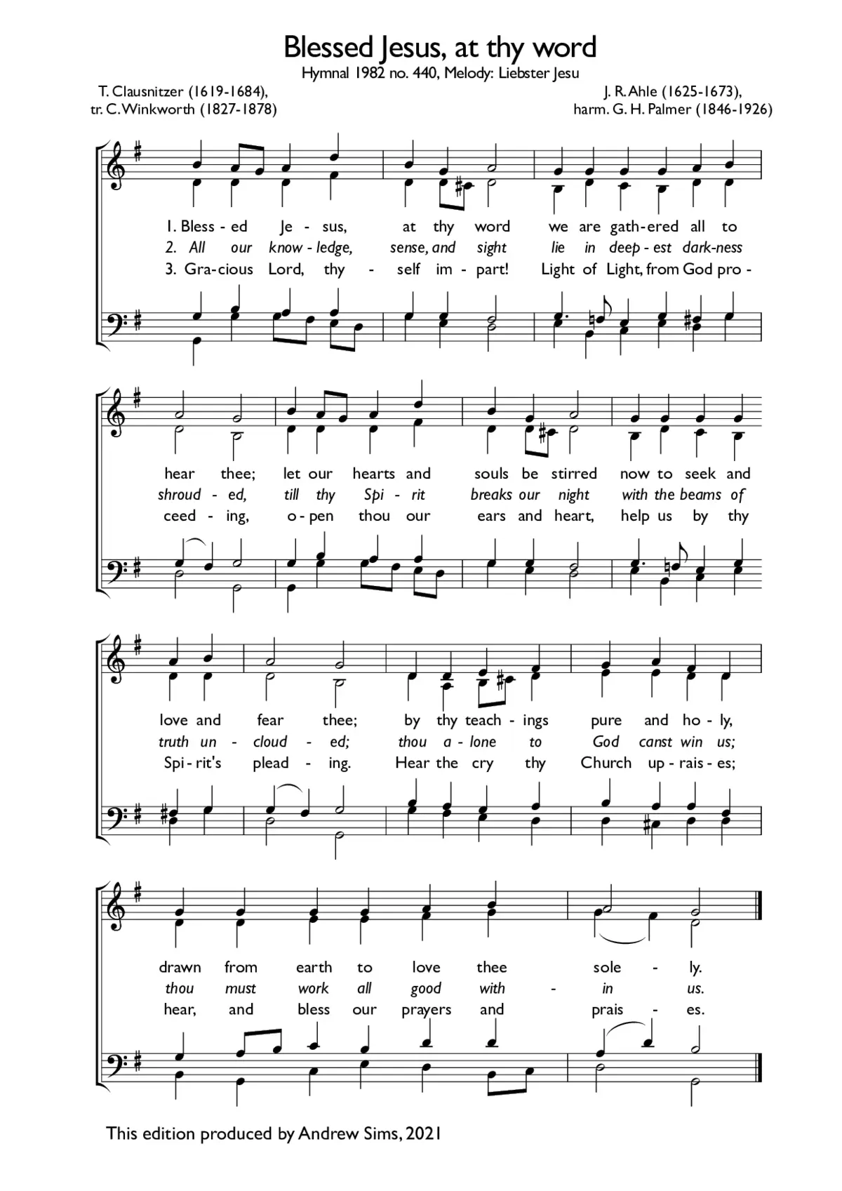 Blessed Jesus, at thy word - Page 1