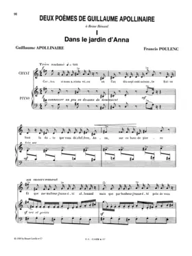 Deux Poèmes de Guillaume Apollinaire