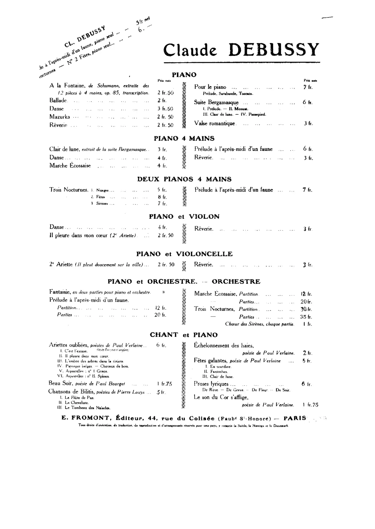 3 Chansons de Bilitis - Page 1