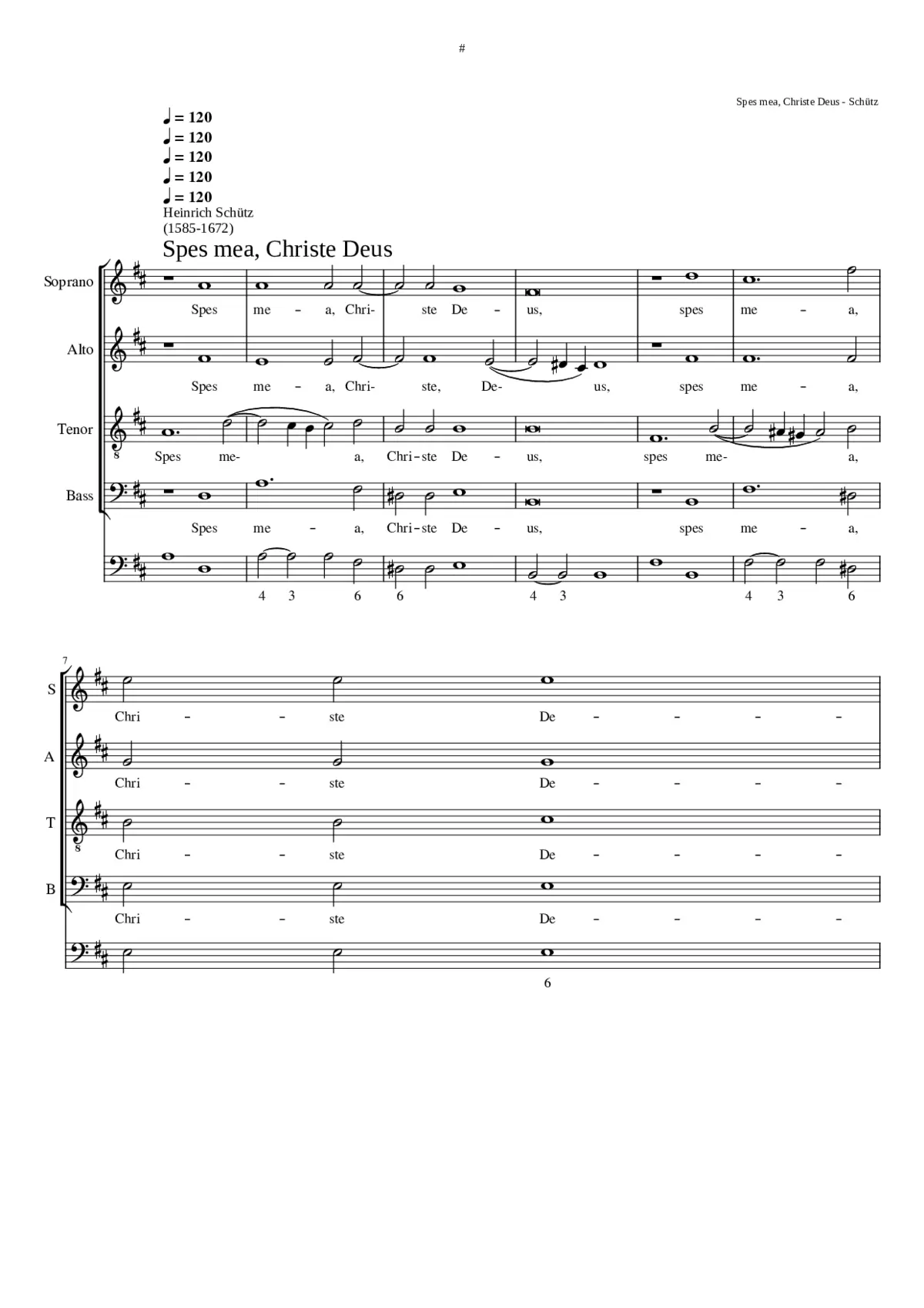 Spes mea Christe Deus SWV 69 - Page 1