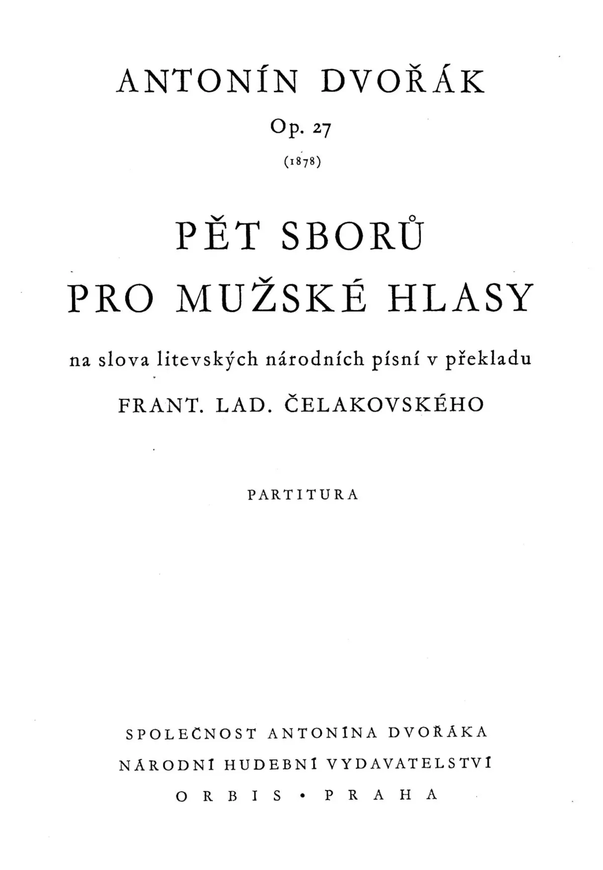 5 Sborů pro mužské hlasy - Page 1