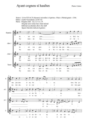 Ayant congneu si haultes mes pensees