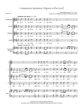 Communion Sentence: Rejoice in the Lord