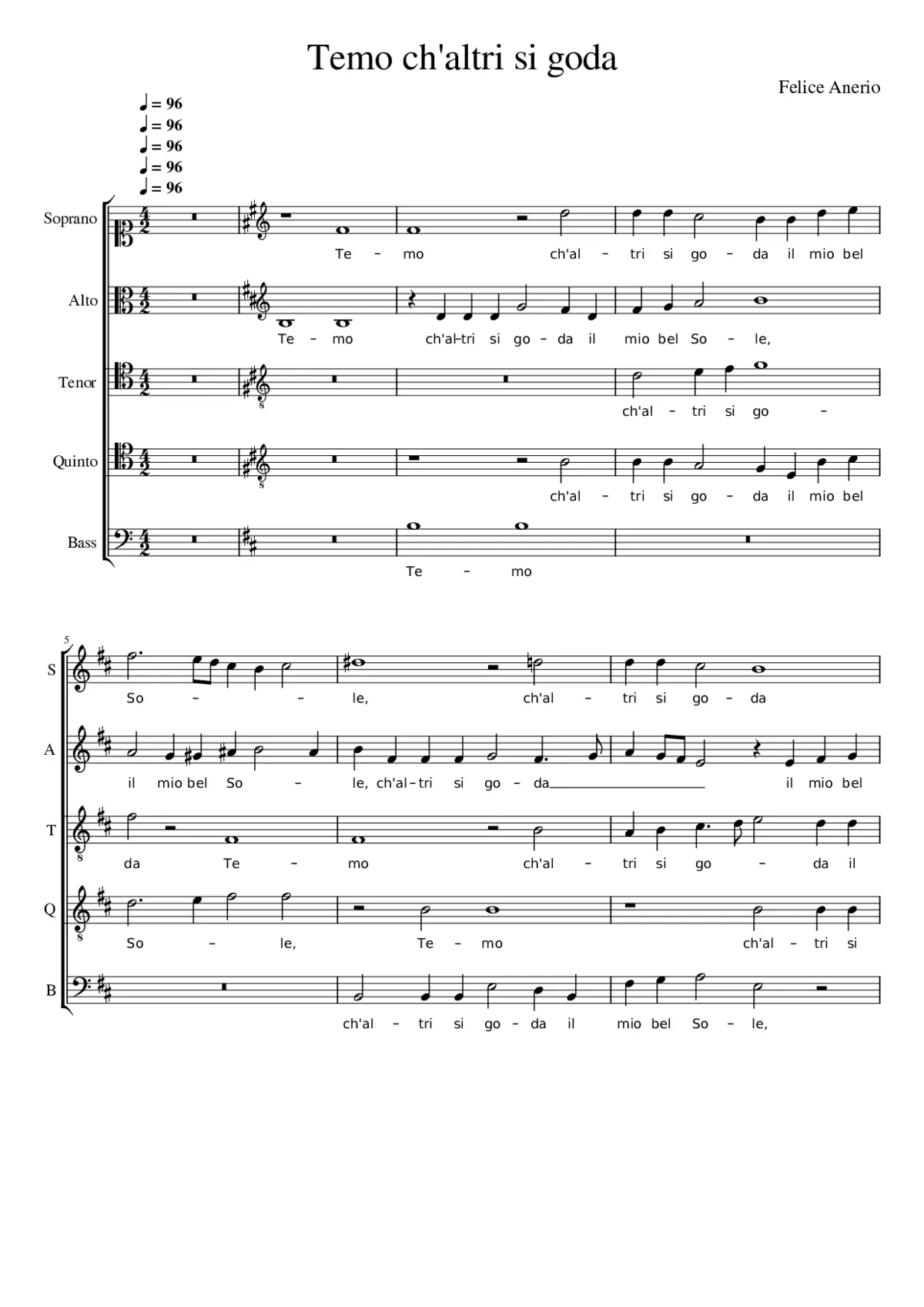 Temo ch'altri si goda - Page 1