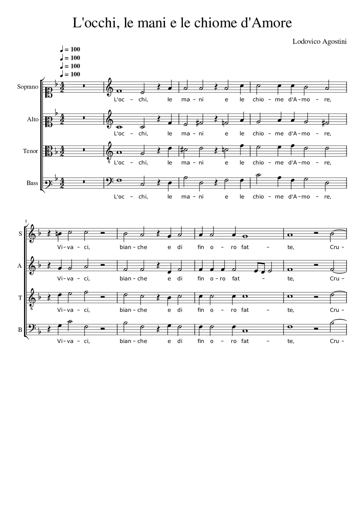 L'occhi le mani e le chiome d'Amore - Page 1