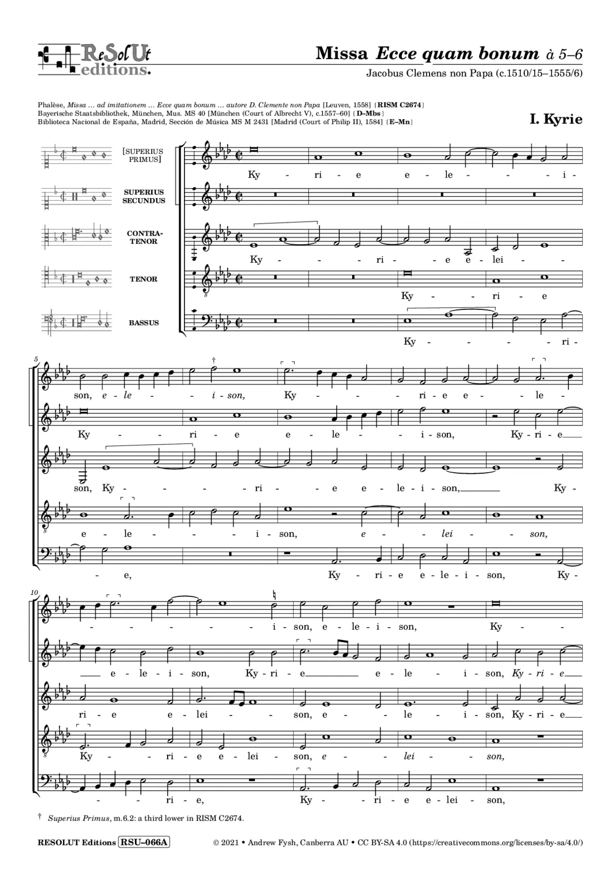 Missa Ecce quam bonum - Page 1