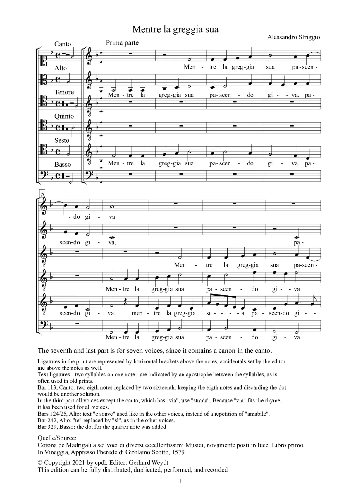 Mentre la greggia sua - Page 1