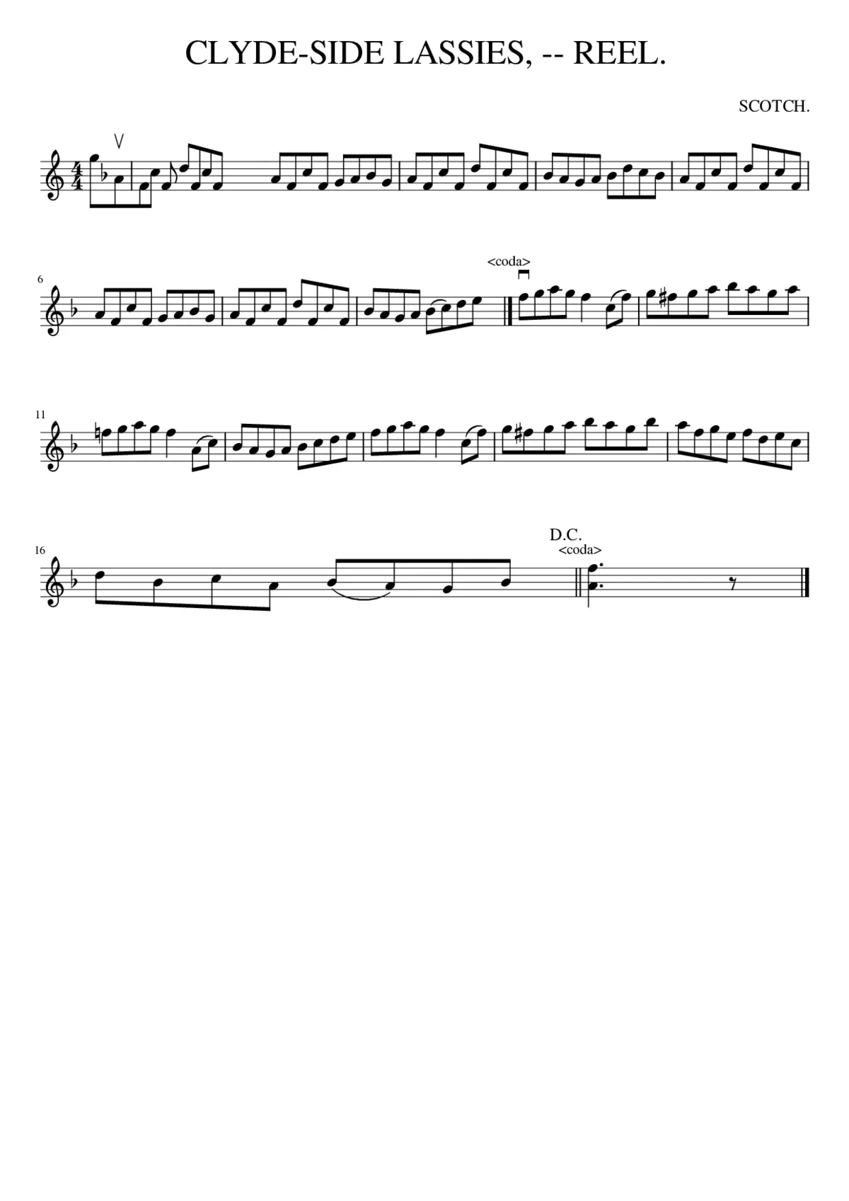 CLYDE-SIDE LASSIES -- REEL. - Page 1