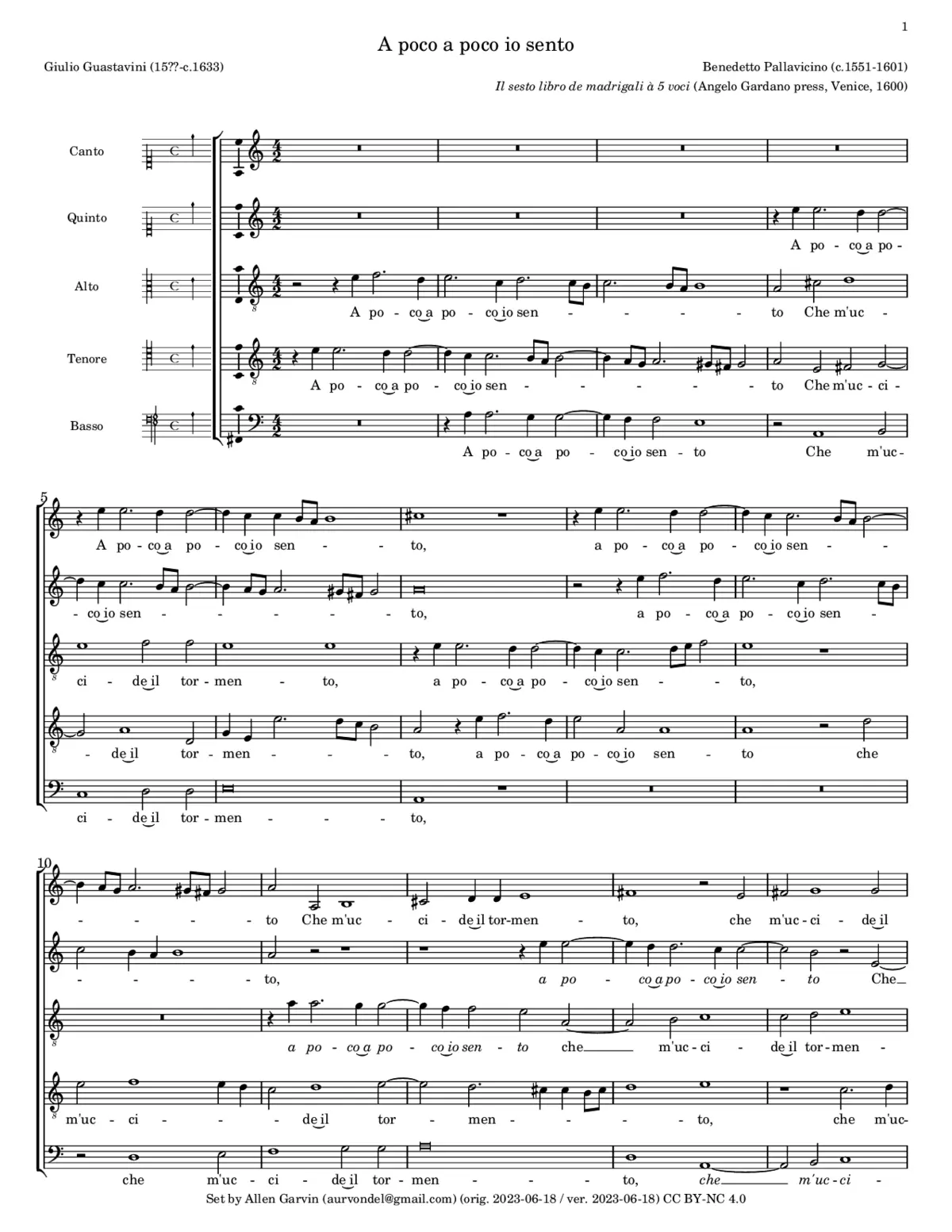 A poco à poco io sento - Page 1