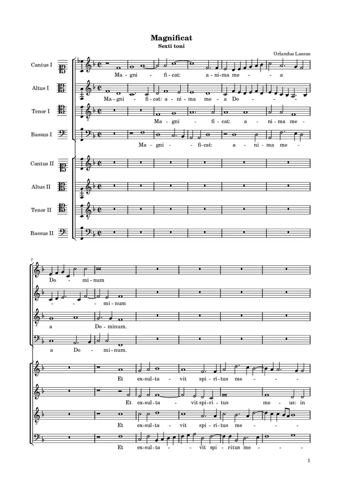 Magnificat sexti toni a 8 - Page 1