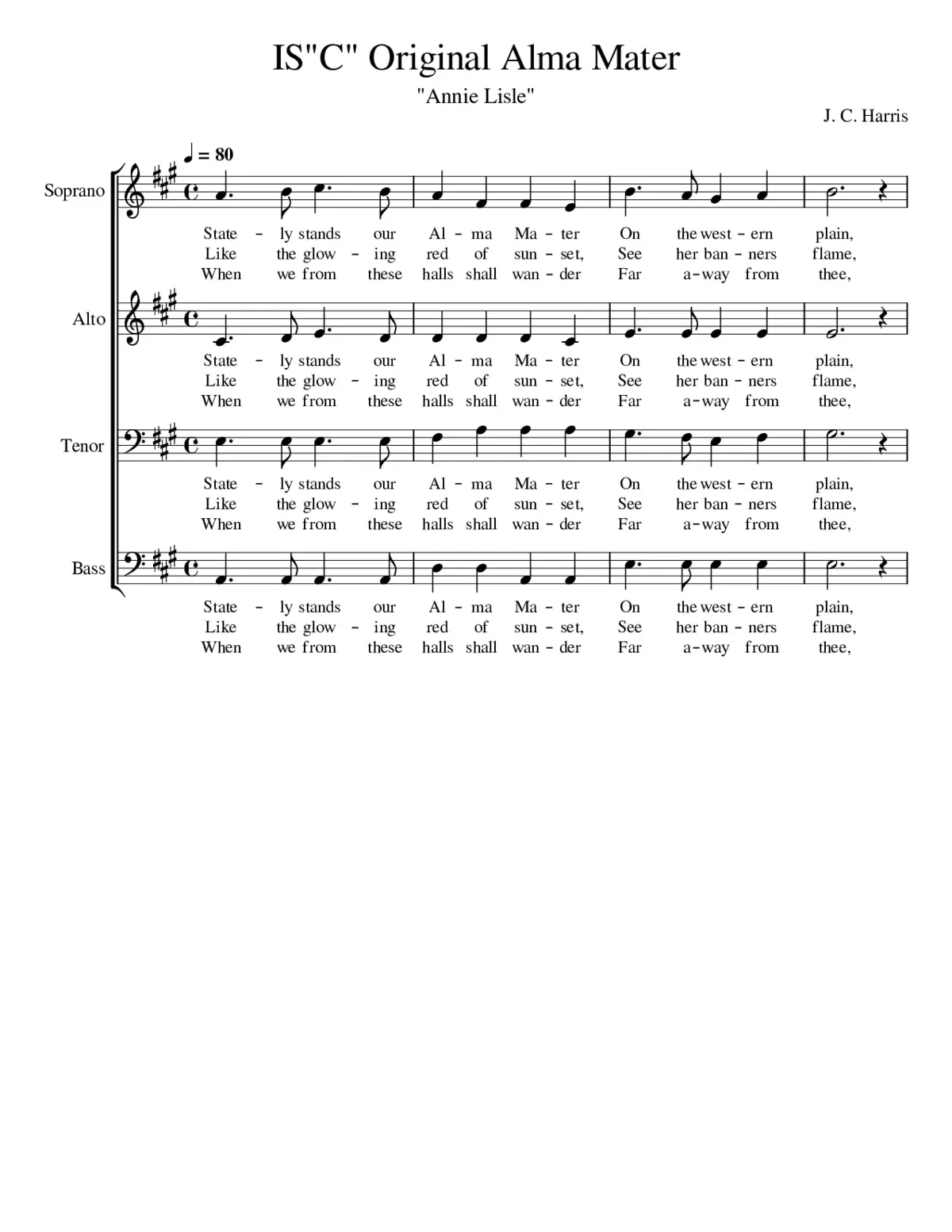 ISC Alma Mater Annie Lisle - Page 1