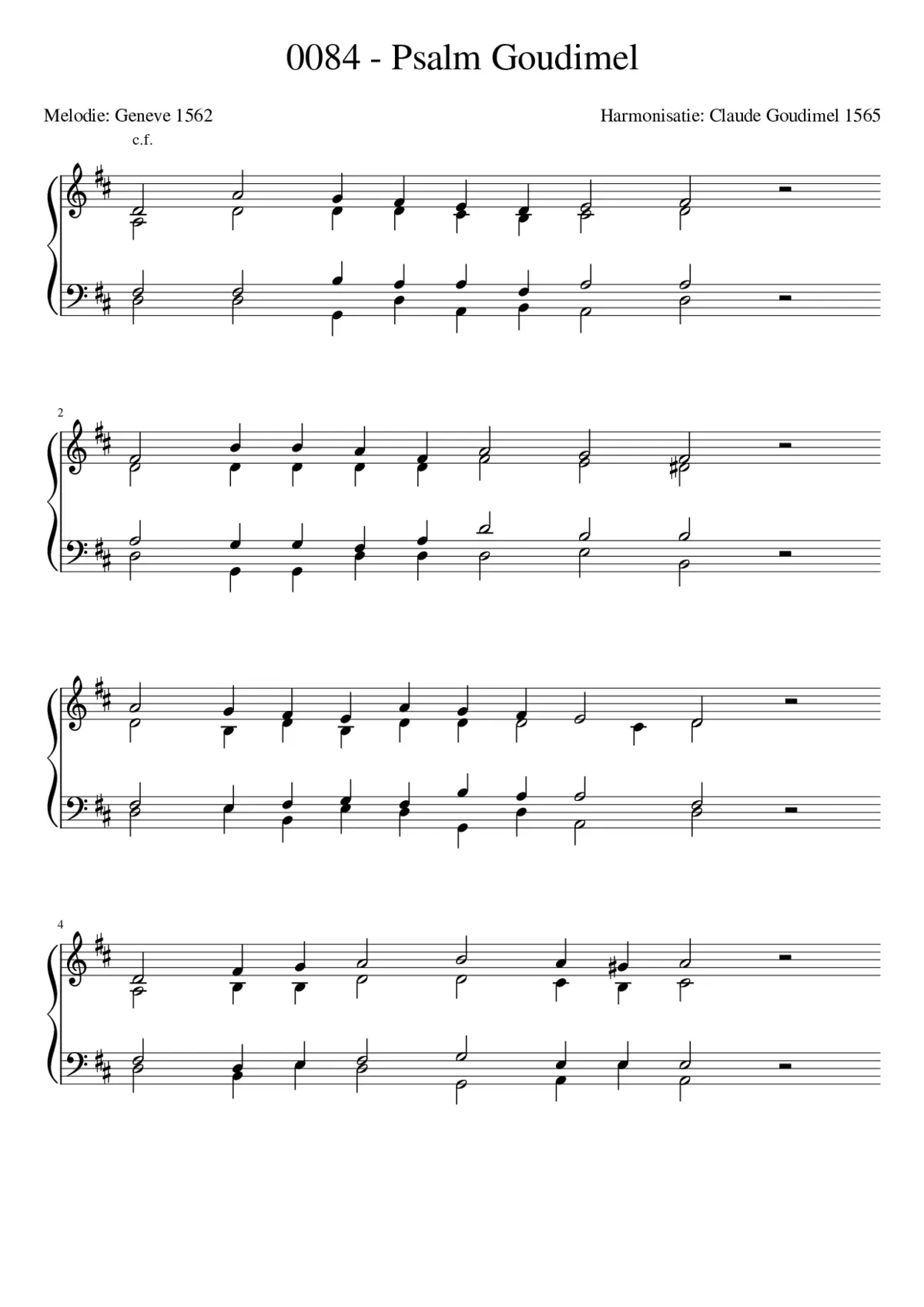 Goudimel Psalms 084 - Page 1
