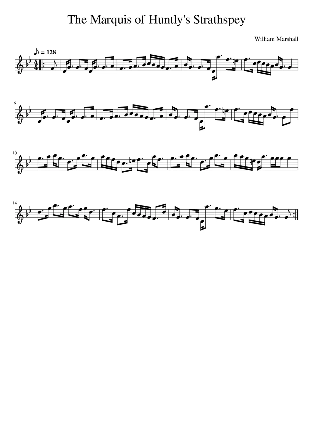 the Marquis of Huntly's Strathspey - Page 1