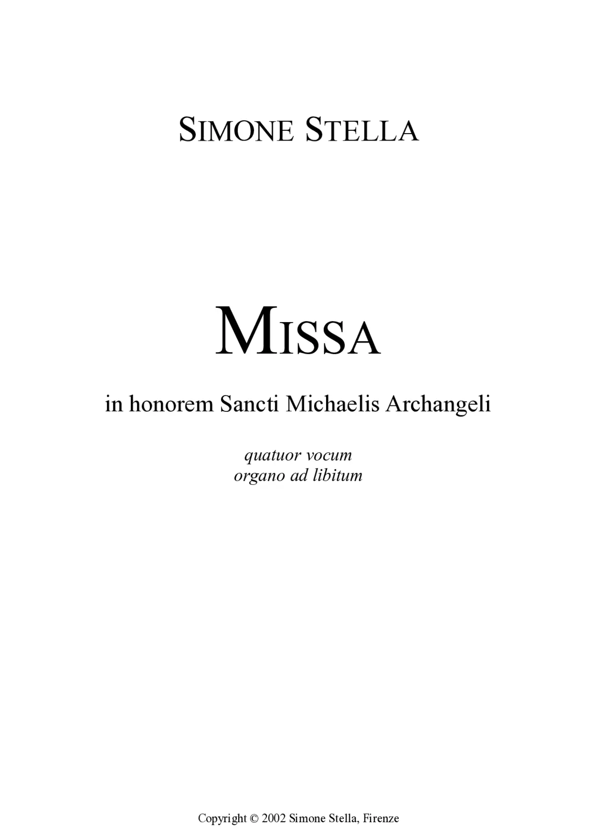 Missa in honorem Sancti Michaelis Archangeli - Page 1